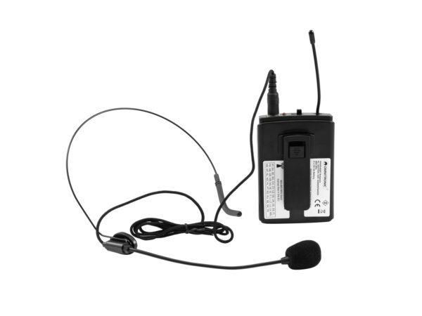 Omnitronic WAMS-65BT kapesní bezdrátový UHF vysílač s náhlavním mikrofonem - Image 2
