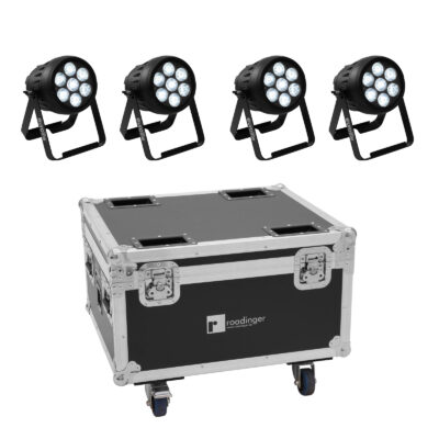 Eurolite set 4x AKKU IP PAR 7 QCL WDMX + přepravní skříň s nabíjením