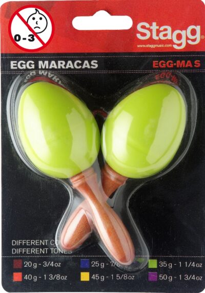 Stagg EGG-MA S/GR, pár vajíček, krátká rukojeť, zelené