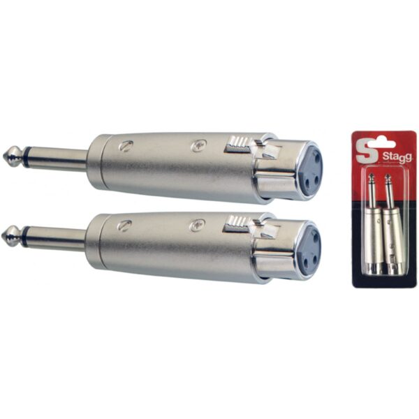 Stagg AC-XFPMH, redukce Jack 6,3 mm zástrčka mono - XLR zásuvka, 2ks - Obrázek 2