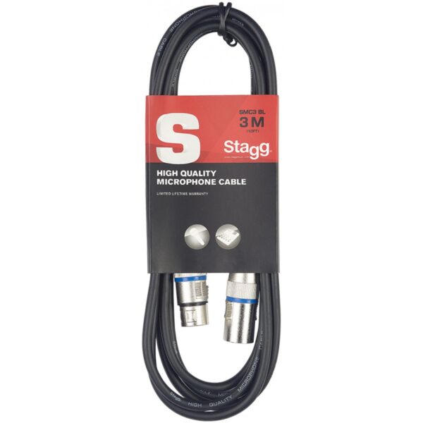 Stagg SMC3 BL, mikrofonní kabel XLR/XLR, 3m, modré kroužky - Image 2
