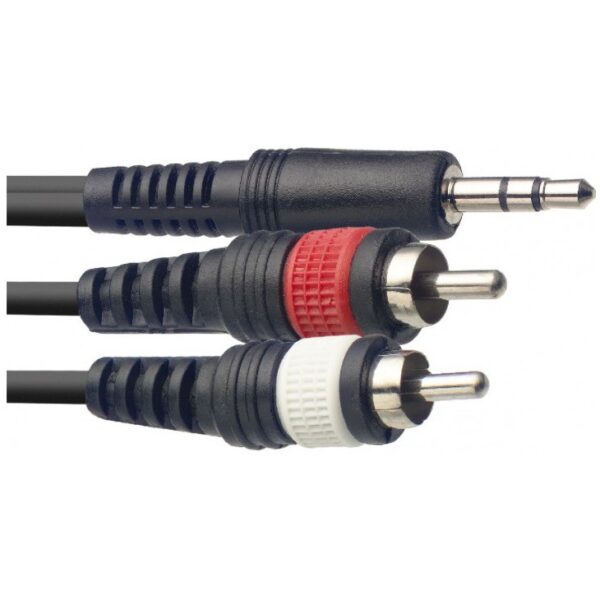 Stagg SYC3/MPS2CM E, kabel mini stereo JACK/2x RCA, 3m