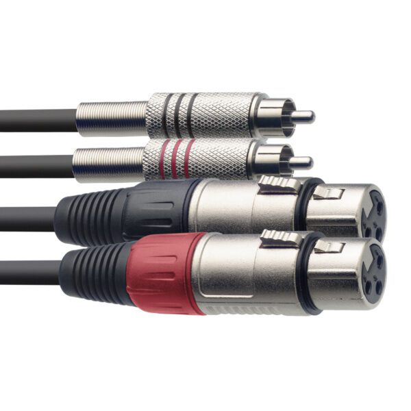 Stagg STC3CMXF, propojovací kabel 2x XLR zásuvka- 2x RCA zástrčka, 3m - Image 2