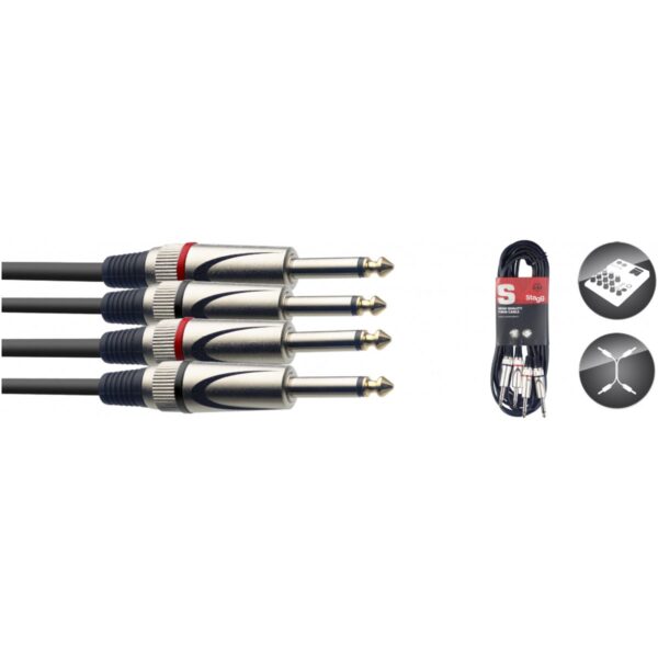 Stagg STC10P, kabel dvojitý 2x JACK/2x JACK, 10m - Image 2