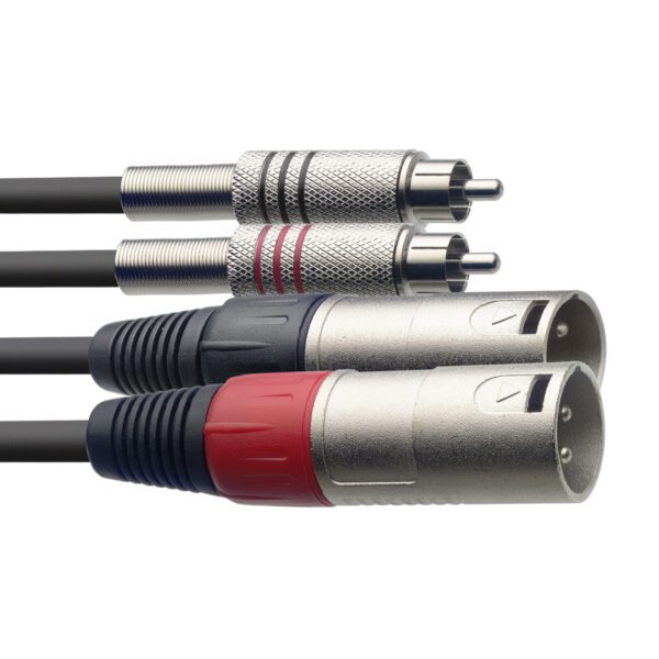 Stagg STC060CMXM, propojovací kabel 2x XLR zástrčka - 2x RCA zástrčka, 60cm - Image 2