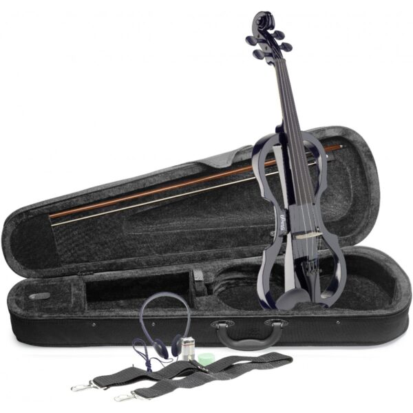 Stagg EVN X-4/4 BK, elektrické housle s pouzdrem a sluchátky, černé - Image 2