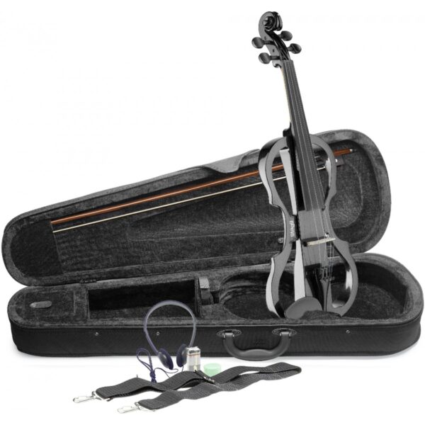 Stagg EVN X-4/4 MBK, elektrické housle s pouzdrem a sluchátky, černá metalíza - Image 2