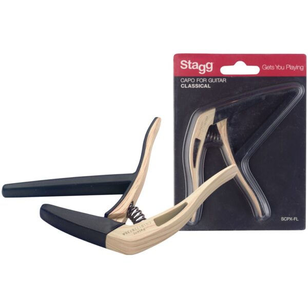 Stagg SCPX-FL CLWOOD, kapodastr pro klasickou kytaru, světlé dřevo - Image 2