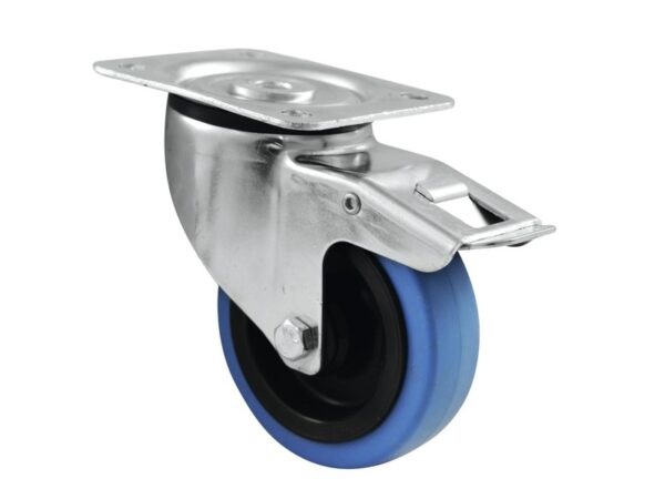 Otočné kolečko Blue Wheel, 100mm s brzdou