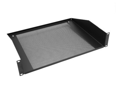 Racková polička 2U s ventilačními otvory, černá