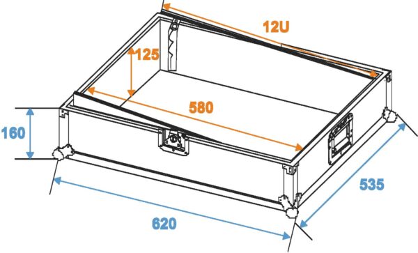 Profesionální case pro mixpult V 19" 12HE, černý - Image 2