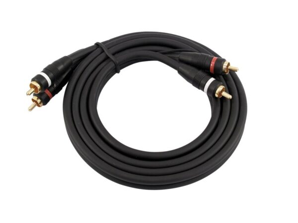 Kabel 2x 2 Cinch zástrčky, červená/černá, se zemí, 1,5m - Image 2