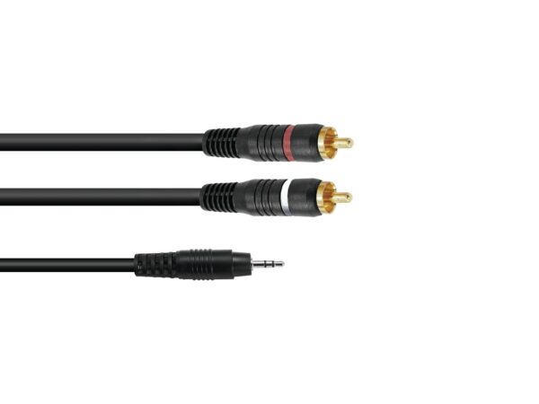 OMNITRONIC Adaptérový kabel 3,5 Jack/2xRCA 1m bk
