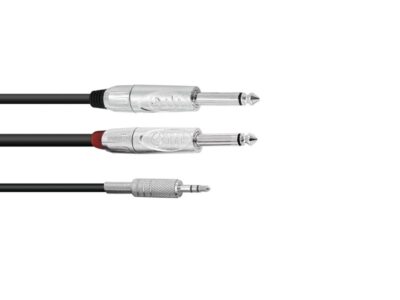 Kabel AC35-60 Jack 3,5 stereo - 2x Jack 6,3 mono, 6 m