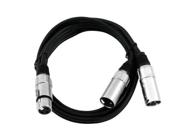 Kabel adaptér XLR samice / 2x XLR samec, délka 1 m,  černý - Obrázek 2