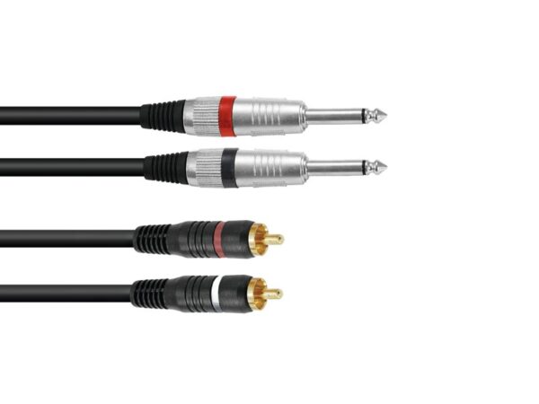 Kabel KC2-15 2x Jack 6,3 mono - 2x RCA, 1,5 m