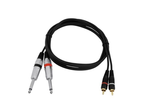 Kabel KC2-15 2x Jack 6,3 mono - 2x RCA, 1,5 m - Image 2