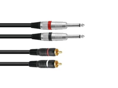 Kabel KC2-30 2x Jack 6,3 mono - 2x RCA, 3 m