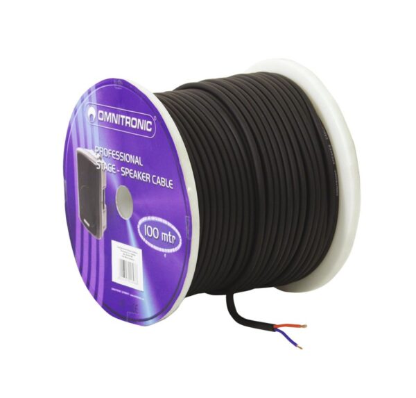 Omnitronic reproduktorový kabel, 2x 1,5 mm, černý, 100 m, cena/m