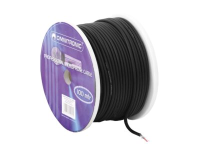Omnitronic mikrofonní kabel 2x 0,22 mm stíněný, černý, cívka 100 m, cena/m