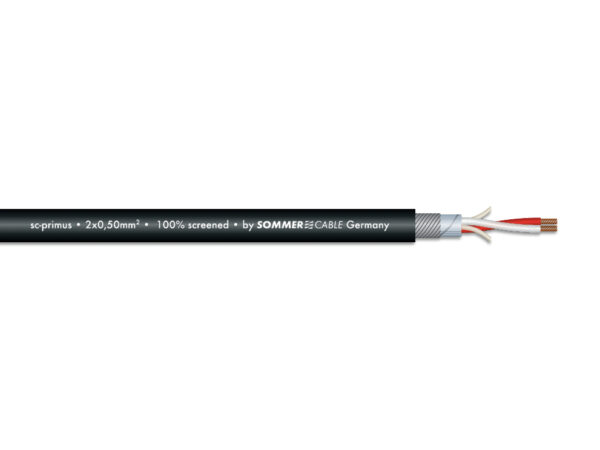 Sommer CABLE Microphone cable 2x0.50 100m bk SC-Primus