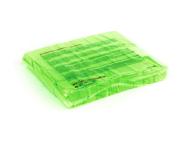 Tcm Fx pomalu padající obdélníkové konfety 55x18mm, neonové-zelené, UV