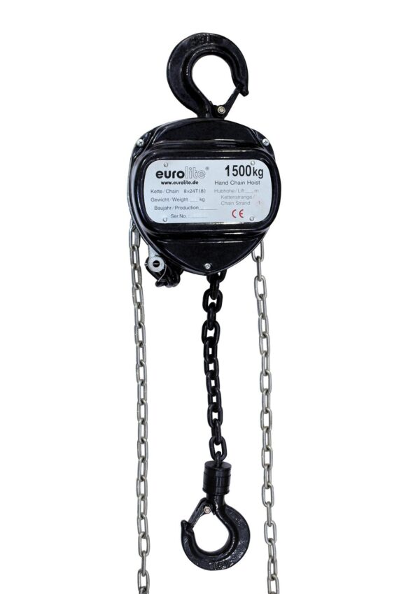 Eurolite řetězový zdvihák 6m/1500kg, černý