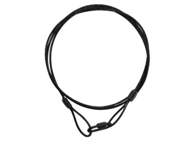 Ocelové jistící lanko 3 mm x 900 mm (SC), černé s karabinou