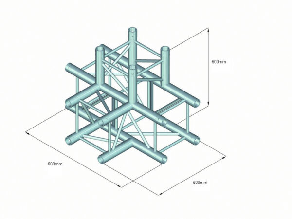 Alutruss Quadlock S6082T-42(50) 4-Way T-Piece - Image 2
