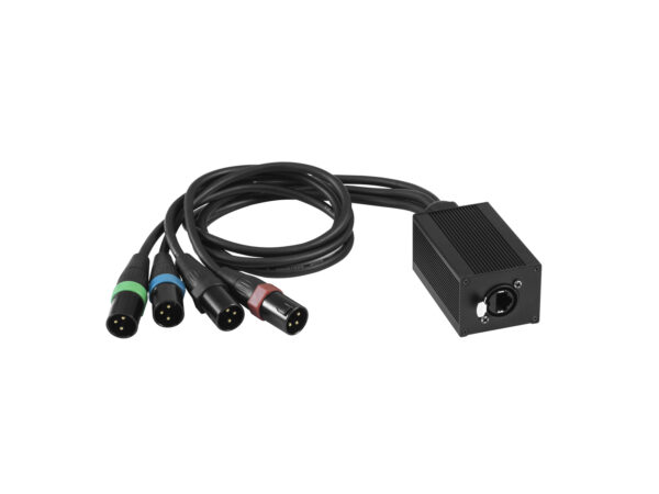 Eurolite DNK-1, síťový rozbočovač DMX signálu, 1x RJ45/4x XLR samec