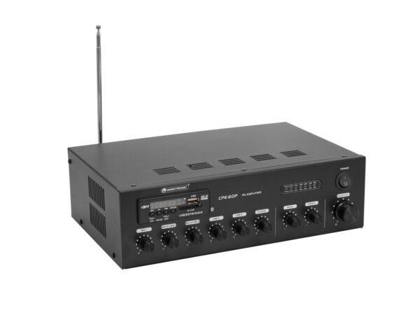 Omnitronic CPE-60P PA, 100V mixážní zesilovač, 60W, BT/MP3/FM