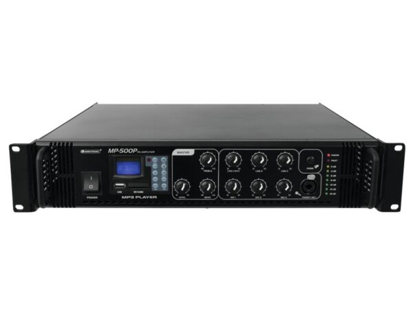 Omnitronic MP-500P, 100V mixážní zesilovač, 500W, MP3