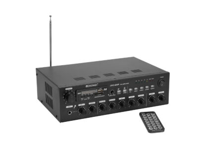 Omnitronic CPZ-120P PA, 100V 4-zónový mixážní zesilovač, 120W, BT/MP3/FM