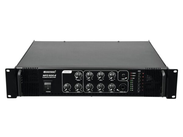 Omnitronic MPZ-500.6, 100V 6-zónový mixážní zesilovač, 500W