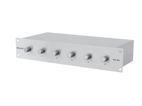 Omnitronic 6-ti zónový PA ovladač hlasitosti 20W stereo, stříbrný