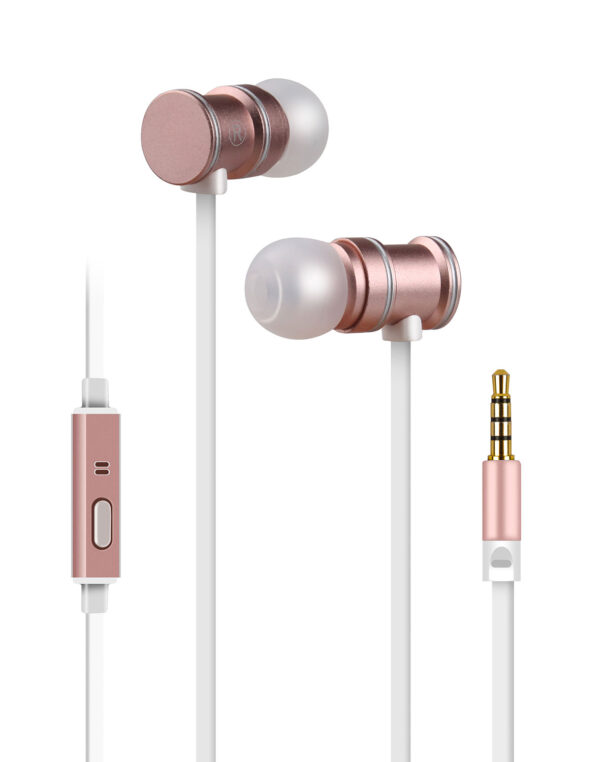 AV:link sluchátka In-Ear Magnetic, hands free, růžová metalíza