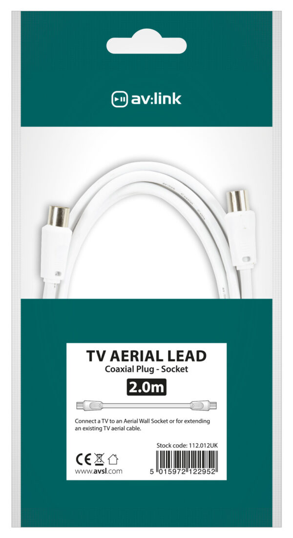 AV:link kabel koaxiální samec - samice, 2m