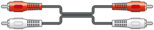 AV:link kabel 2x RCA samec - 2x RCA samec, 3m