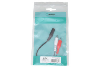 AV:link redukce 2x RCA samec - 1x Jack 3.5mm stereo samice, 0.2m