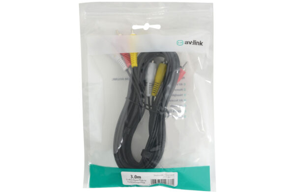 AV:link kabel 3x RCA samec - 3x RCA samec, 3m