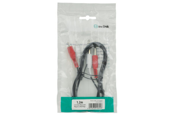 AV:link kabel 2x RCA samec - 2x Jack 6.3mm mono samec, 1.2m