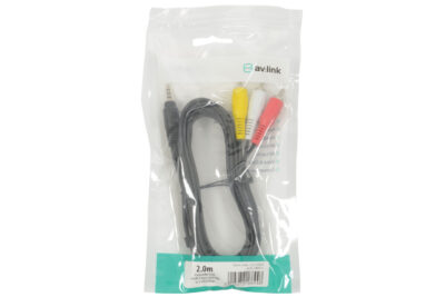 AV:link kabel ke kameře Jack 3.5mm samec - 3x RCA samec, 2m