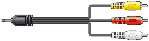 AV:link kabel ke kameře Jack 3.5mm samec - 3x RCA samec, 2m - Image 2