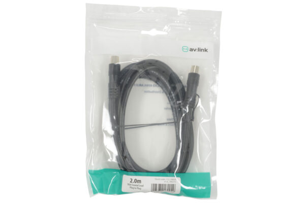AV:link kabel RG6 koaxiální 2x samec, 75 Ohm, 2m - Image 2