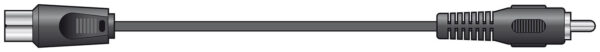 AV:link kabel koaxiáloní 1x samec - 1x RCA samec, černý, 2m