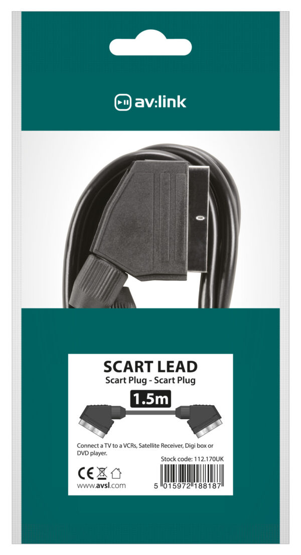 AV:link kabel Scart samec - Scart samec, černý, 1.5m - Obrázek 2