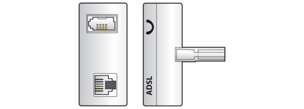 AV:link ADSL signálový filtr BT431A samec – RJ11 samice + BT431A samice