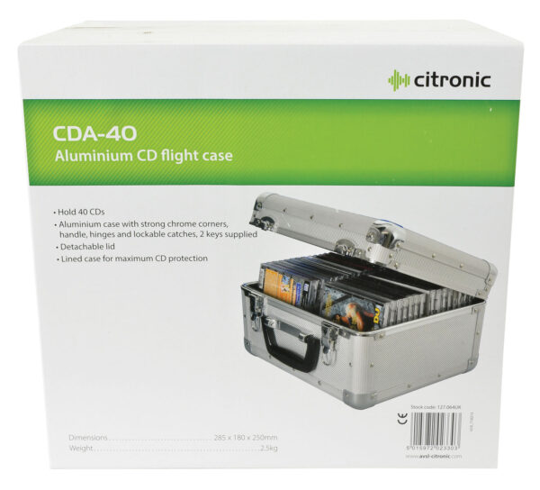 Citronic CDA-40 Hliníkový přepravní kufr na CD - Image 2