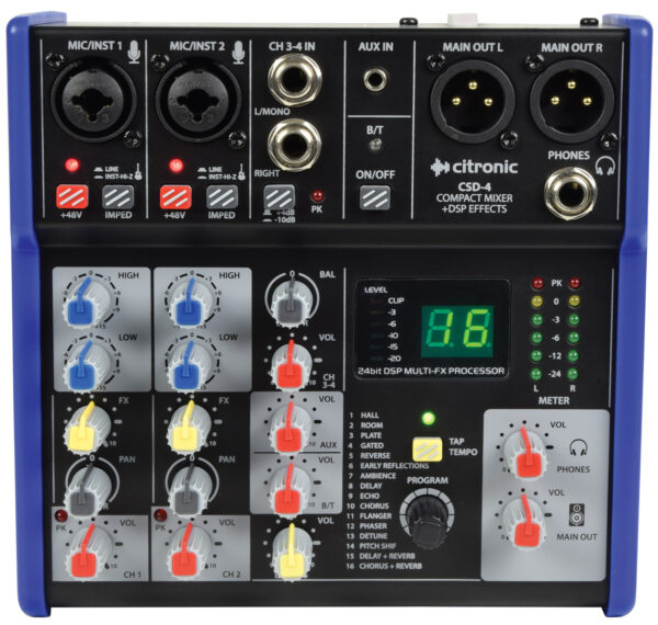 Citronic CSD-4 Kompaktní mixážní pult s Bluetooth a DSP
