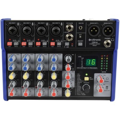 Citronic CSD-6 Kompaktní mixážní pult s Bluetooth a DSP